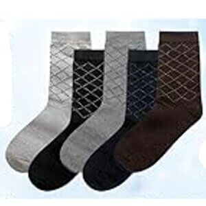 Men's Patterned Crew Dress Socks - 5 Pairs - Size 10-13